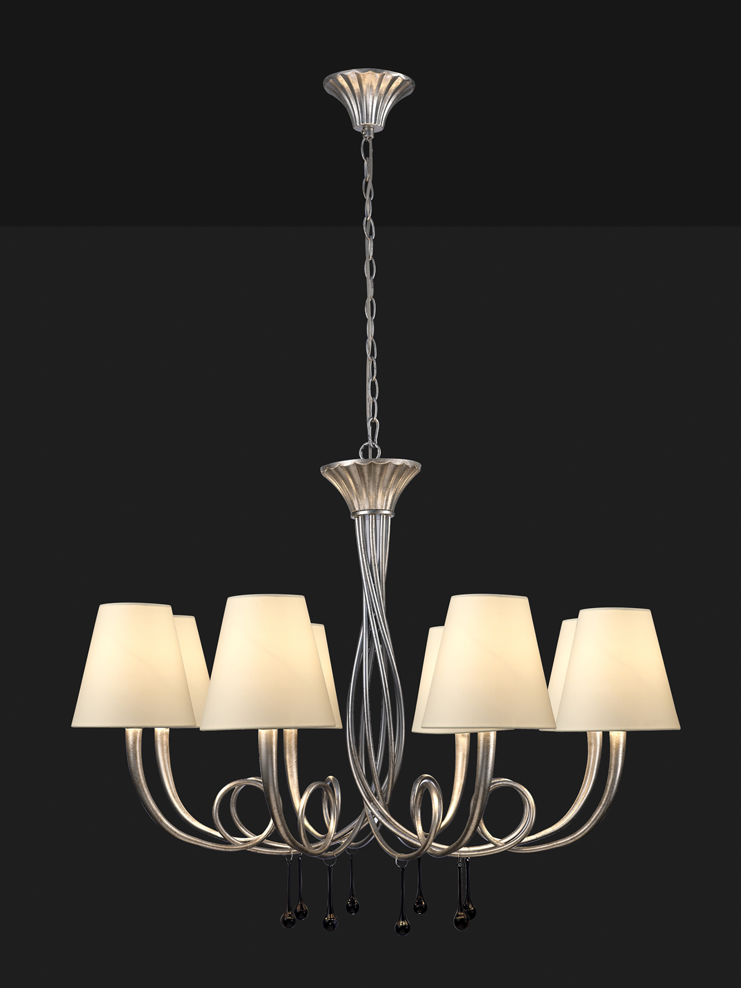 Paola Silver-Cream Ceiling Lights Mantra Multi Arm Fittings